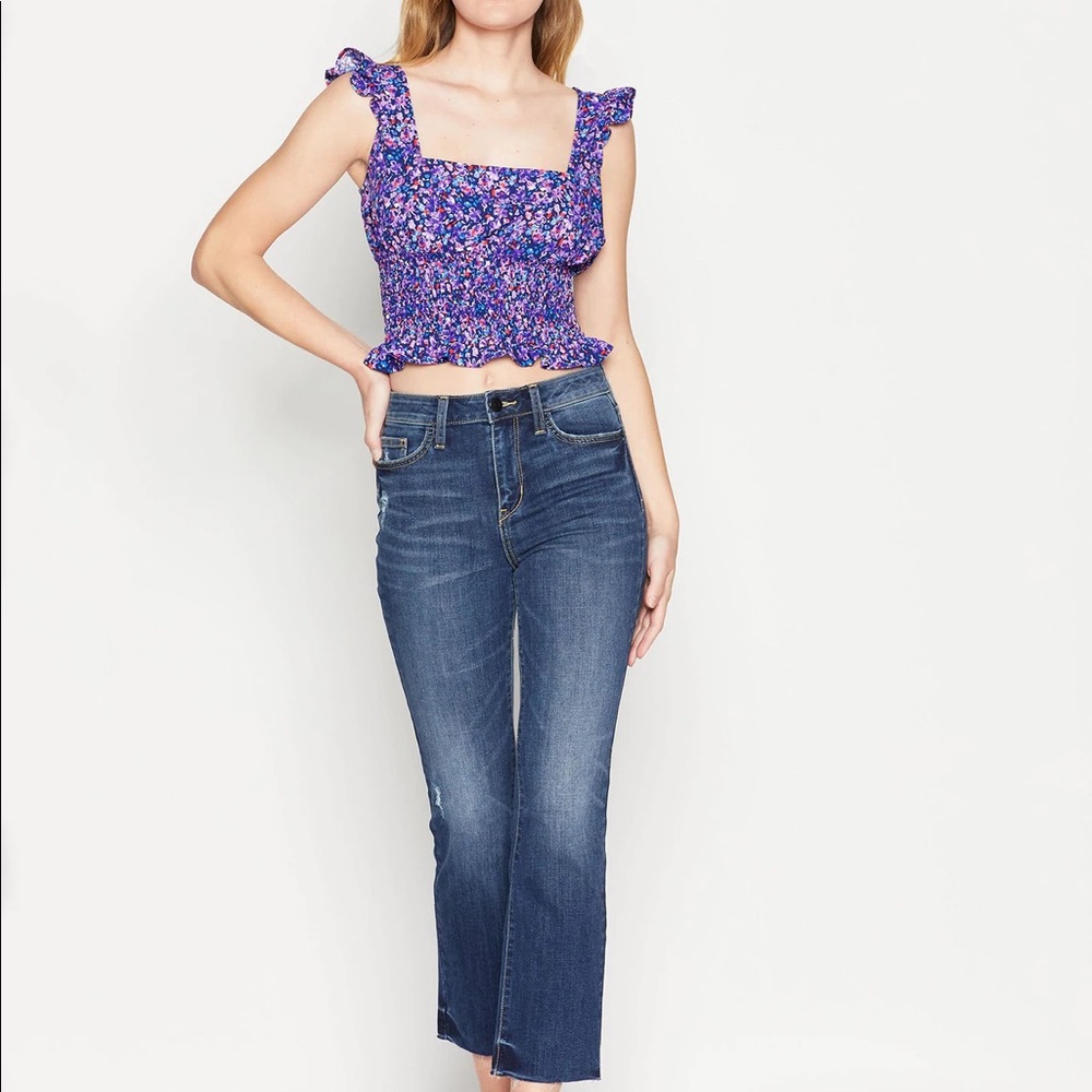 NWT BCBGeneration multi colored ruched crop top